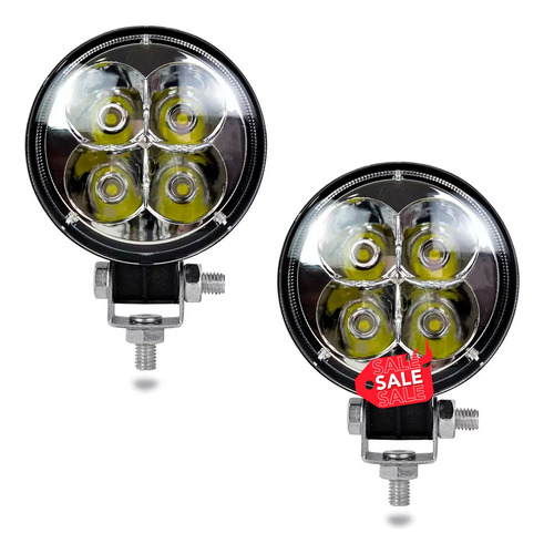 Par Faros 4 Led Auxiliar Redondo Universal