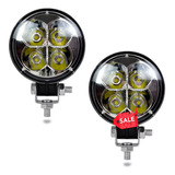 Par Faros 4 Led Auxiliar Redondo Universal