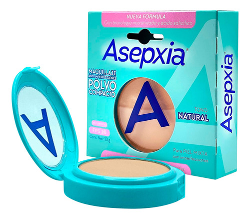 Maquillaje En Polvo Compacto Asepxia Acabado Mate - 10 G