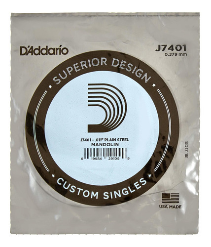 D 'addario J7401plain Mandolina Única Cadena Primera Cadena 