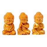 X3 Budas Bebes Dorados Resina Interior Decorativos Arghal 