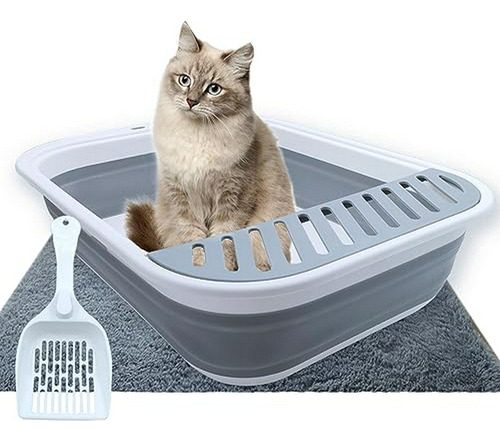 Caja De Arena Gatos Plegable Fácil Limpieza