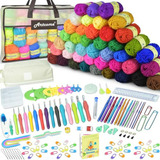 Kit De Crochet Artcome 169 Pcs: Hilos Y Ganchillos Para Prin