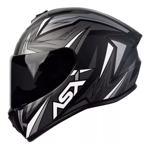 Capacete Asx Draken Vector Matt Black Grey V18b 