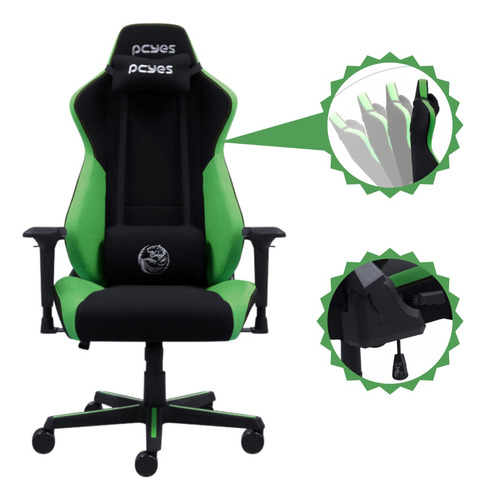 Cadeira De Escritorio Ergonômico Preto/verde V8tbmadvd Pcyes