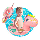 Inflable Dinosaurio Rosa Bebé Salvavidas Asiento Flotador