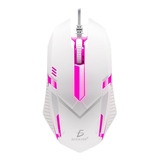 Mouse Gaming Led Alámbrico Usb Respiración Luz Ratón Gamer Color Blanco