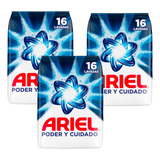 3 Pack Ariel Detergente En Polvo Ropa Poder Y Cuidado 2 Kg