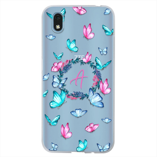 Funda Para Zte Mariposas Personalizada Con Tu Inicial