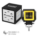 Kit 4 Refletor Luminário Farol 20w Led Quadrado Cor Da Carcaça Preto Cor Da Luz Branco Frio 6500k Com Angel 12v/24v