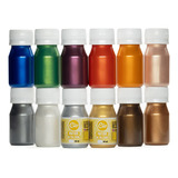 Set / Pack Pintura Acrílica Metalizada 12colores 30ml+regalo