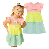 Vestido Bebê Infantil Menina Manga Curta Premium Tres Marias