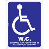 Placa De Sinalização Banheiro Cadeirante Wc 15x20cm Pvc