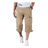 E Pantalones Cortos Tipo Cargo De Camuflaje Para Hombre,