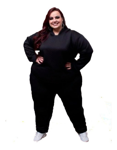 Conjunto Agasalho Em Moletom Plus Size Até O G4 Frete Grátis