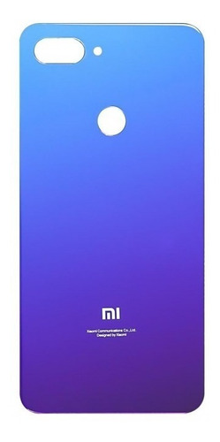 Tapa Trasera Vidrio Para Xiaomi Mi 8 Lite Aurora Azul