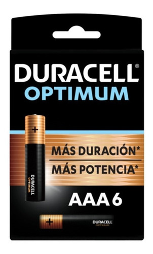 Pilas Duracell Alcalinas Optimum Aaa 6 Unidades Mas Duración