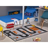 Tapete Infantil Quarto Menino Masculino 1m X1,50 Cinza Preto