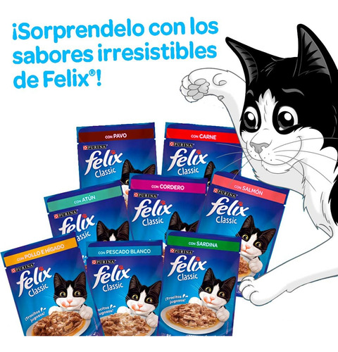 Pack 4 Sachet Felix Adulto Surtido Purina 