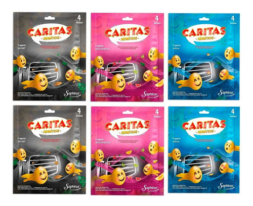 Caritas Aromáticas Aromatizador Auto Saphirus Kit X 6 Sobres