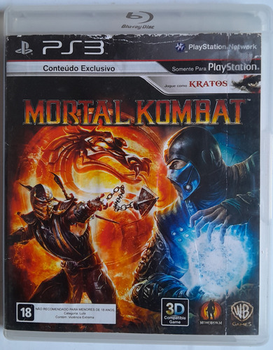 Jogo Mortal Kombat Original Ps3 Midia Fisica Cd.