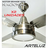 Ventilador Platil Pala Ac.inox Nac. Con Plafon Led 18w X2u