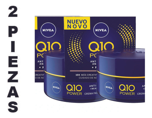 Crema Facial Nivea De Noche Q10 Power Arrugas 50 Ml,2