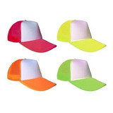 10 Gorra Trucker Frente Blanco Fluo Cotillon Fiesta