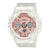 Reloj Casio G-shock Gma-s120sr-7adr Mujer Color De La Correa Blanco Color Del Bisel Blanco Color Del Fondo Oro Rosa