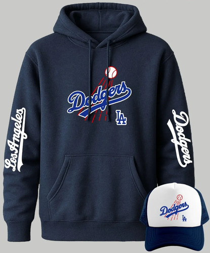 Kit De Sudadera + Gorra Sublimada Modelo Los Angeles Dodgers