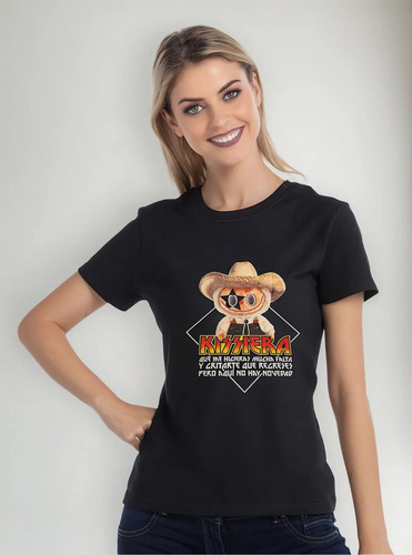 Playera Mujer Labubu Kissiera Rock Norteño Kiss Punch