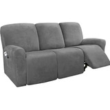 Funda Sillon Reclinable 3 Cuerpos Tela Gamuza Repelente Agua