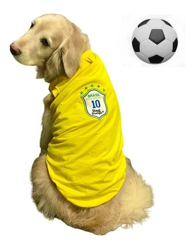 Camisa Do Brasil Cachorro Médio Grande Porte Roupa Do Brasil