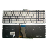 Teclado Hp 15-ab219nr 15-ab251nr Plateada Iluminado