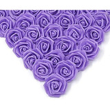 Rosas Artificiales Realistas 7cm Violeta X 100u