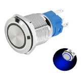 Interruptor Pulsador De Lujo Luz Azul 16 Mm Metálico 110volt