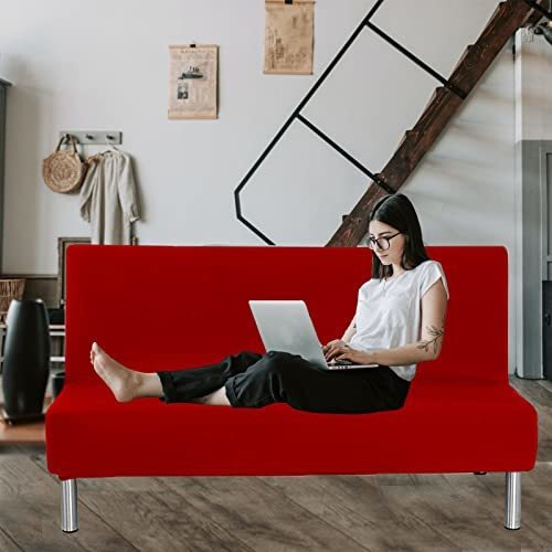 Funda Sofá Cama Roja Extensible, 92% Poliéster