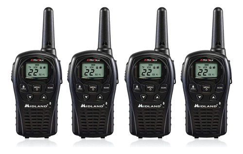 Midland 4-pack Lxt500vp3 Two Way Radio, Rechargeable Batteri