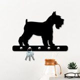 Porta Chaves De Parede 6mm Schnauzer Preto Decorativo