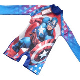 Traje De Baño Buzo Capitan America Comic Talla 2-12