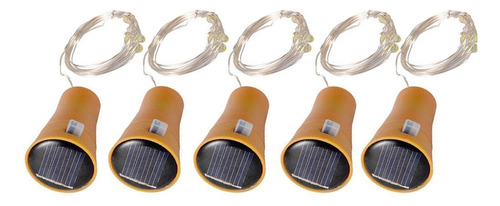 Luz Led 5pcs 2m Solar Corcho Botella De Vino Tapón De Cobre