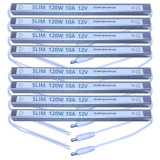 08pçs Fonte Ultra Slim Mini 12v Para Fita Neon Led 120w 10a