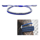 Pulsera Budista Para La Suerte Azul Y Blanco