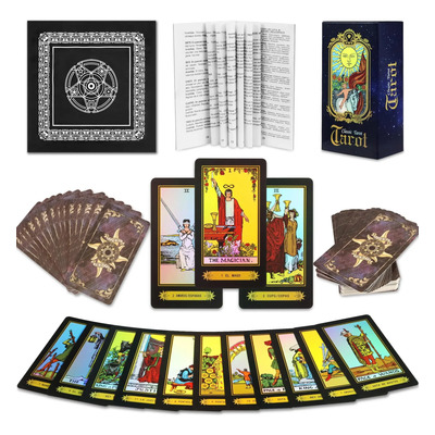 Cartas Tarot Rider Waite Lámina Dorada Clásica 78pcscon Guía | Envío gratis