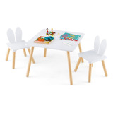 Juego De Mesa Y Silla Para Niños 3 Piezas De Madera