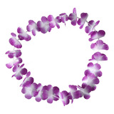 X24 Collar Hawaiano De Flores Carnaval Carioca Color Violeta