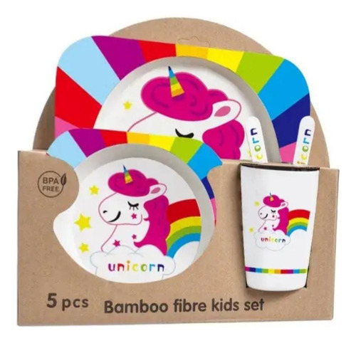 Set De Platos De Bambú Para Bebe - Varios Diseños Animales