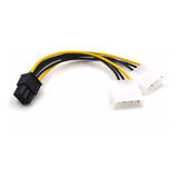 Adaptador / Cabo Vga Pci-express 6 Pinos / 2 Molex Fonte 005