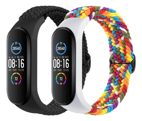 Correa Trenzada Nailon 2 Piezas Para Xiaomi Mi Band 7/