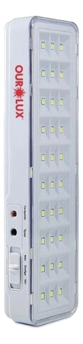 Luminária De Emergência 30 Leds Lítio 2w 6500k - Ourolux